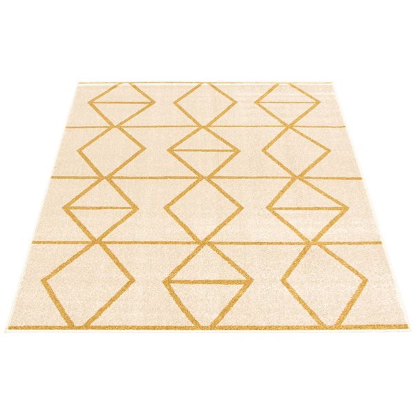 ECARPET Ana 8-ft x 10-ft Ivory and Gold Rectangular Area rug