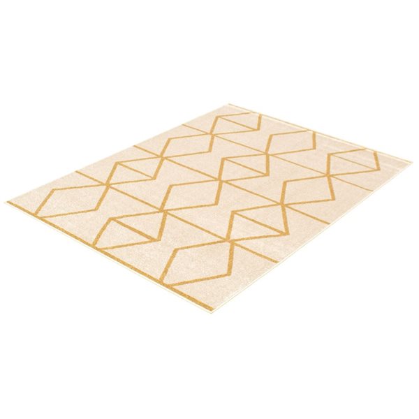 ECARPET Ana 8-ft x 10-ft Ivory and Gold Rectangular Area rug