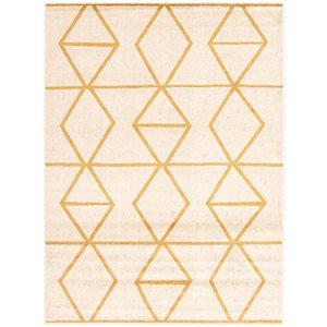 ECARPET Ana 8-ft x 10-ft Ivory and Gold Rectangular Area rug