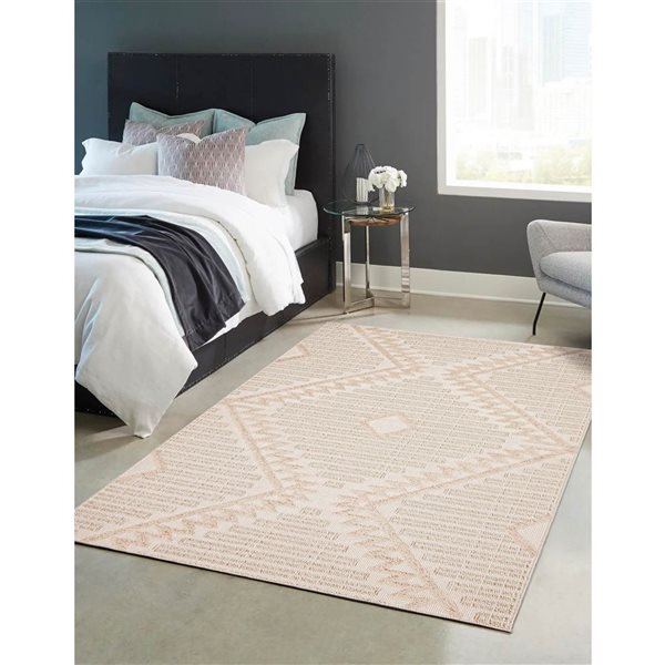 Tapis Carmen par ECARPET rectangulaire beige de 8 pi x 10 pi