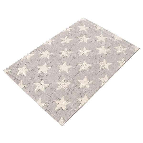 ECARPET Angel 4.5-ft x 6.5-ft Light Grey Rectangular Area rug