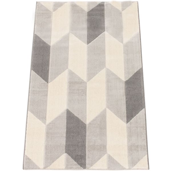 Tapis Burke par ECARPET rectangulaire gris de 3 pi x 5 pi