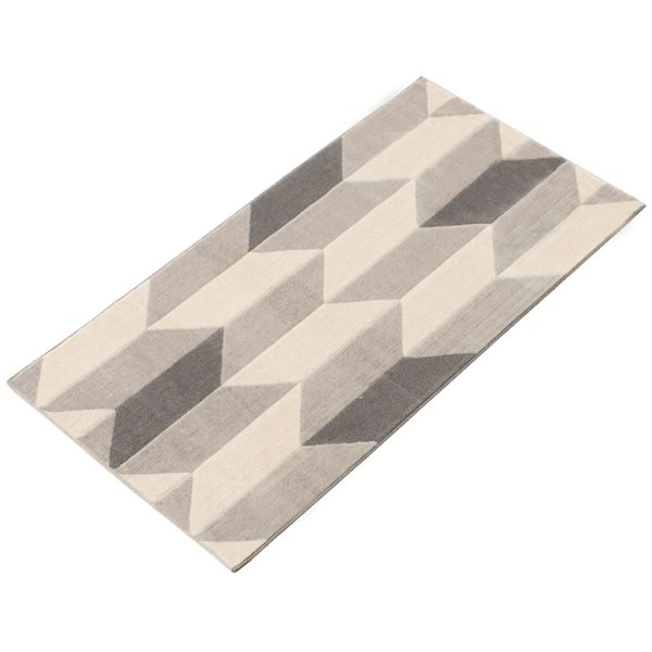 Tapis Burke par ECARPET rectangulaire gris de 3 pi x 5 pi