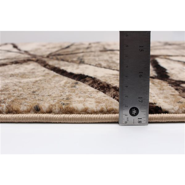 Tapis Ceyla par ECARPET rectangulaire chocolat et or de 8 pi x 10 pi