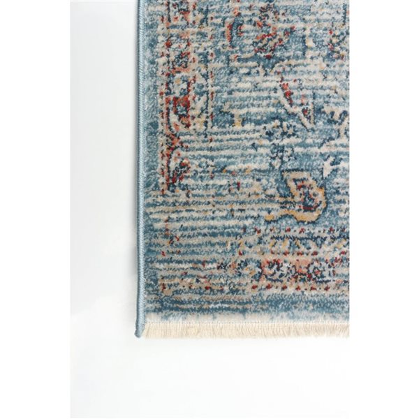 ECARPET Bahama Heriz 3-ft x 10-ft Blue Rectangular Runner