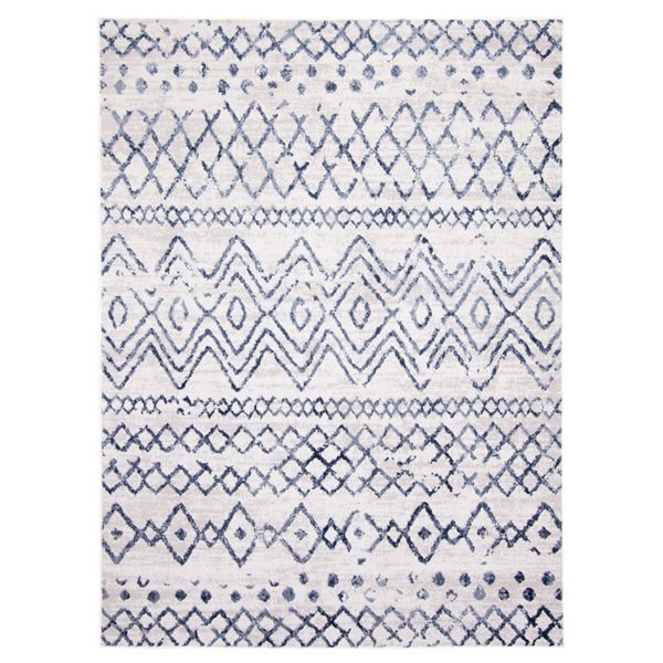 ECARPET Astrid 4-ft x 5.5-ft Navy Blue Rectangular Area rug