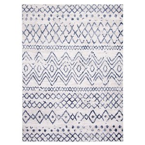 ECARPET Astrid 4-ft x 5.5-ft Navy Blue Rectangular Area rug