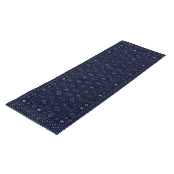 Tapis de passage Bokhara par ECARPET rectangulaire bleu de 3 pi x 8 pi