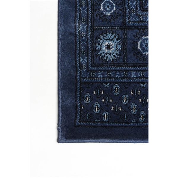 Tapis de passage Bokhara par ECARPET rectangulaire bleu de 3 pi x 8 pi