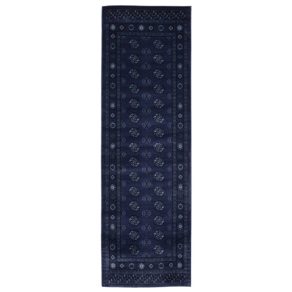 Tapis de passage Bokhara par ECARPET rectangulaire bleu de 3 pi x 8 pi