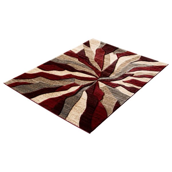 ECARPET Banu 4-ft x 5.5-ft Burgundy Rectangular Area rug