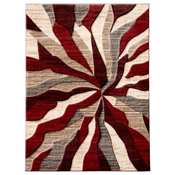 ECARPET Banu 4-ft x 5.5-ft Burgundy Rectangular Area rug