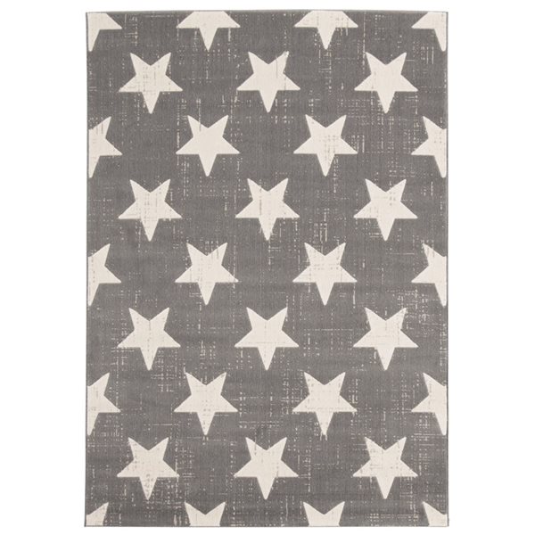 ECARPET Angel 4-ft x 5.5-ft Grey Rectangular Area rug