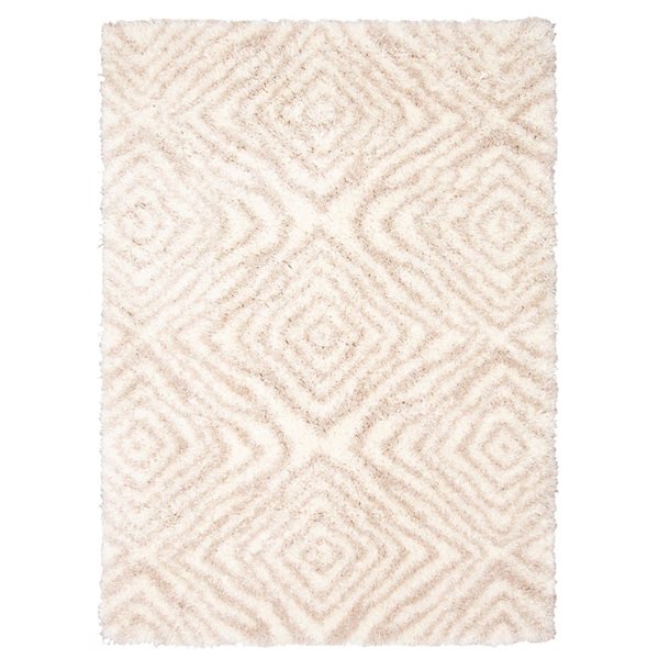 ECARPET Agadir Abstract 5.25-ft x 7.25-ft Ivory and Tan Rectangular Area rug