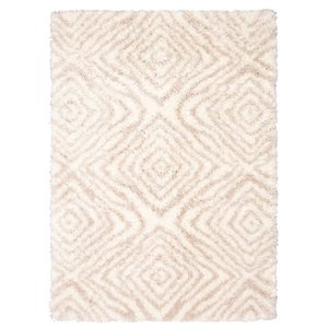 ECARPET Agadir Abstract 5.25-ft x 7.25-ft Ivory and Tan Rectangular Area rug