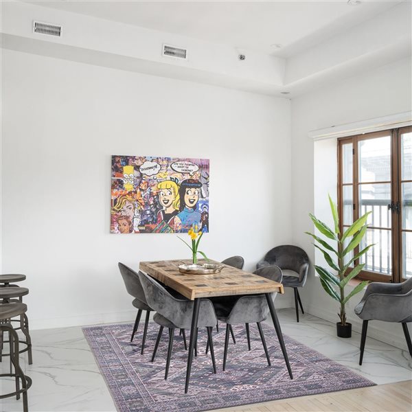 ECARPET Afshar 5-ft x 8-ft Grey Rectangular Area rug