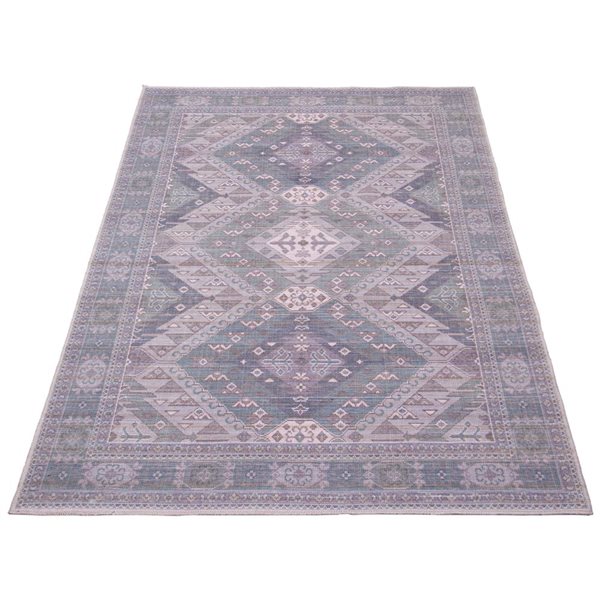 ECARPET Afshar 5-ft x 8-ft Grey Rectangular Area rug