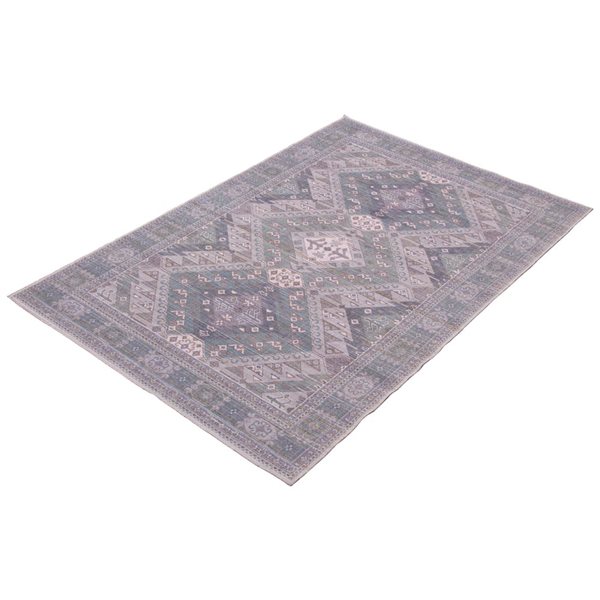ECARPET Afshar 5-ft x 8-ft Grey Rectangular Area rug