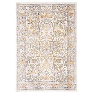 ECARPET Aqua Legacy 3-ft x 5-ft Ivory Rectangular Area rug