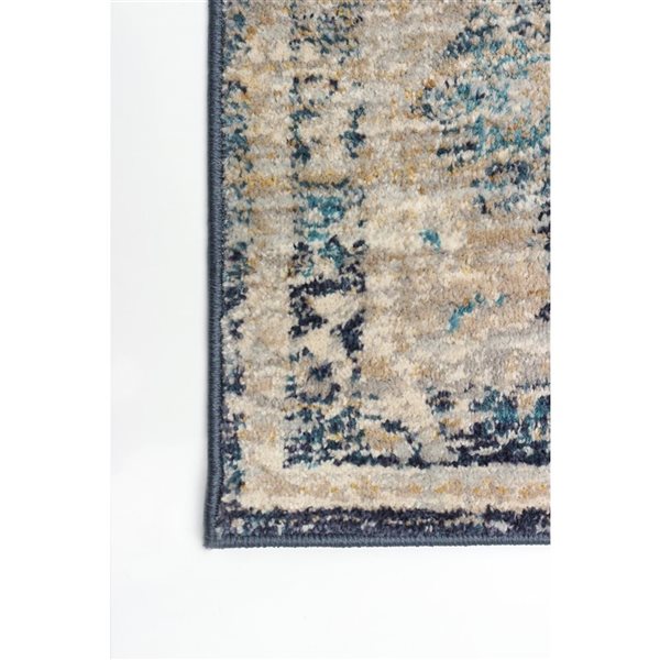 ECARPET Bolivia Bijar 5.25-ft x 7.5-ft Grey and Blue Rectangular Area rug
