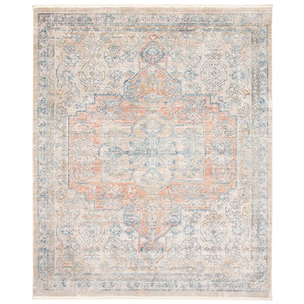 ECARPET Bahama Heriz 5.25-ft x 6.5-ft Beige Rectangular Area rug