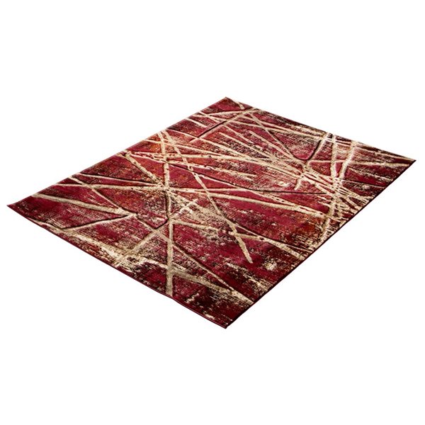 ECARPET Ceyla 4-ft x 5.5-ft Red Rectangular Area rug