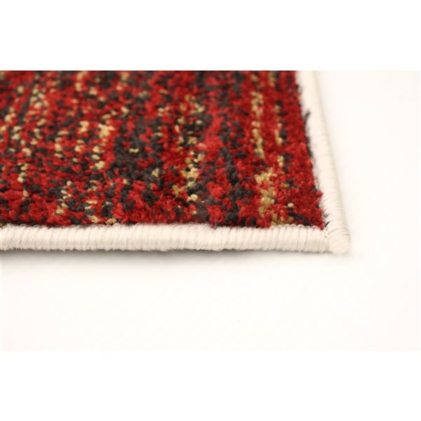 Tapis Ayla par ECARPET rectangulaire ivoire et rouge de 4 pi x 5,5 pi