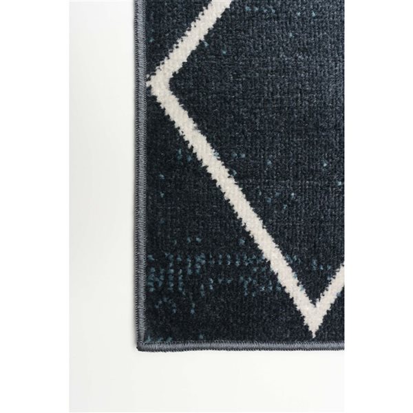 Tapis de passage Aqua Kenza par ECARPET rectangulaire bleu de 2,5 pi x 8 pi