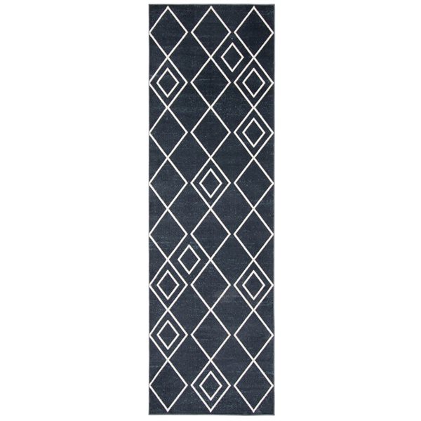 ECARPET Aqua Kenza 2.5-ft x 8-ft Blue Rectangular Runner