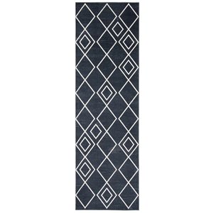 ECARPET Aqua Kenza 2.5-ft x 8-ft Blue Rectangular Runner