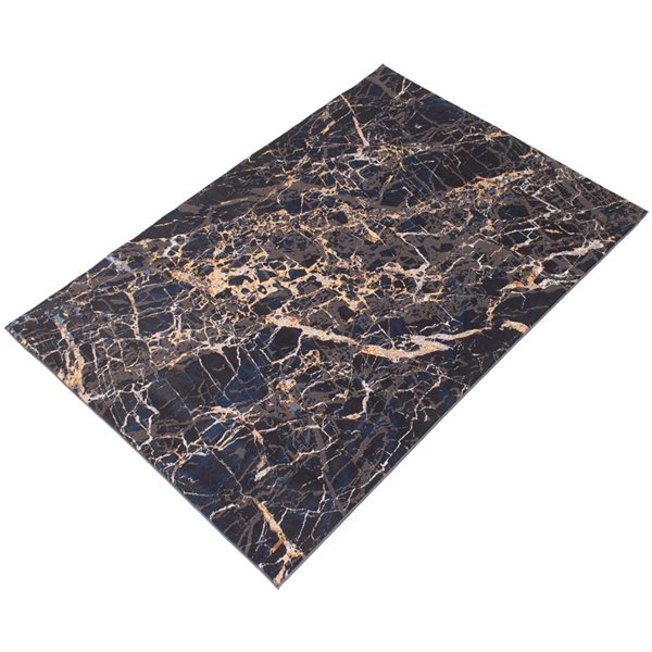 Tapis Black Marble par ECARPET rectangulaire noir de 5,25 pi x 7,25 pi