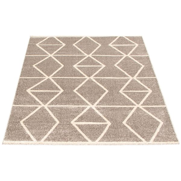 Tapis Ana par ECARPET rectangulaire gris et ivoire de 4 pi x 5,5 pi