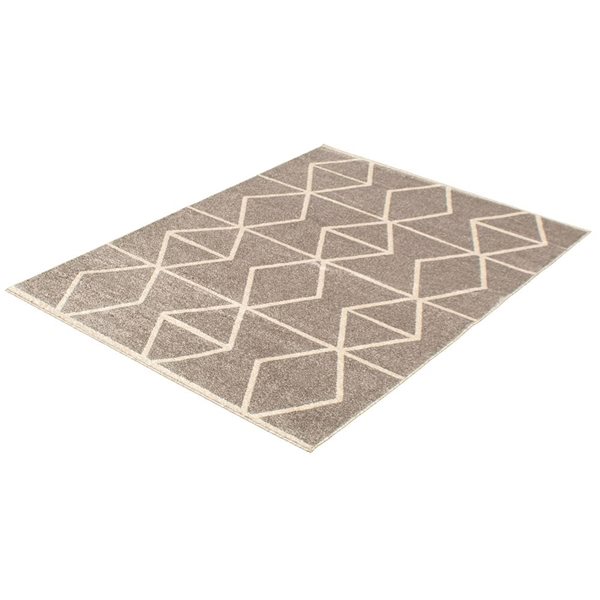 Tapis Ana par ECARPET rectangulaire gris et ivoire de 4 pi x 5,5 pi