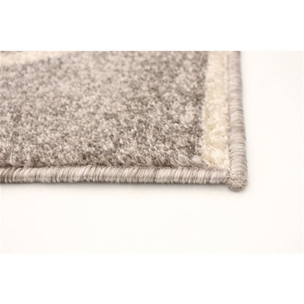 Tapis Ana par ECARPET rectangulaire gris et ivoire de 4 pi x 5,5 pi