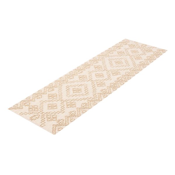 Tapis de passage Caral par ECARPET rectangulaire taupe de 2,5 pi x 12 pi