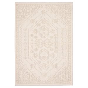 ECARPET Boheme 5-ft x 7-ft Beige Rectangular Area rug