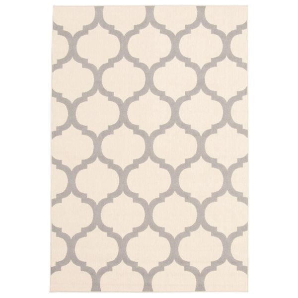 ECARPET Cambridge 5.25-ft x 7.5-ft Ivory and Grey Rectangular Area rug