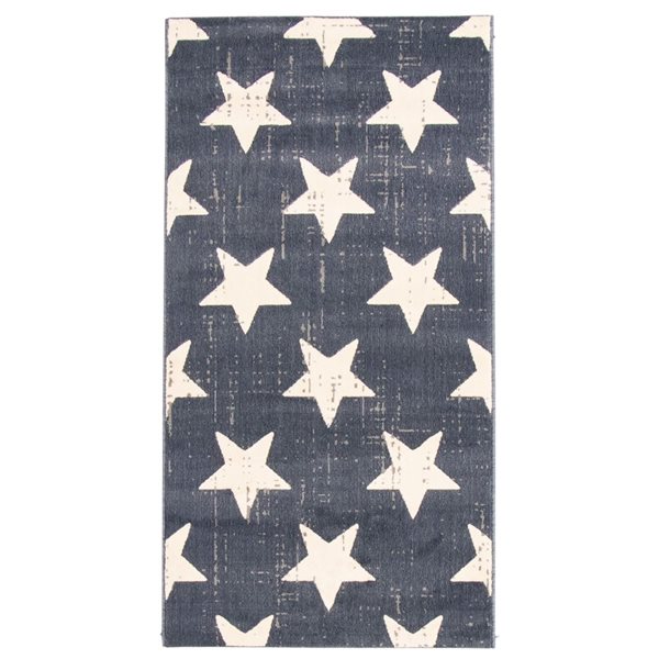 ECARPET Angel 3-ft x 5-ft Navy Blue Rectangular Area rug