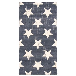 ECARPET Angel 3-ft x 5-ft Navy Blue Rectangular Area rug