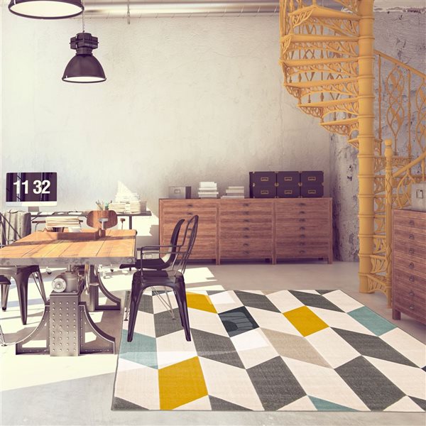 ECARPET Burke 5.25-ft x 7.5-ft Multicolour Rectangular Area rug