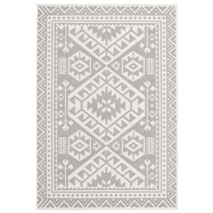 ECARPET Aaya 4-ft x 5.5-ft Light Grey Rectangular Area rug