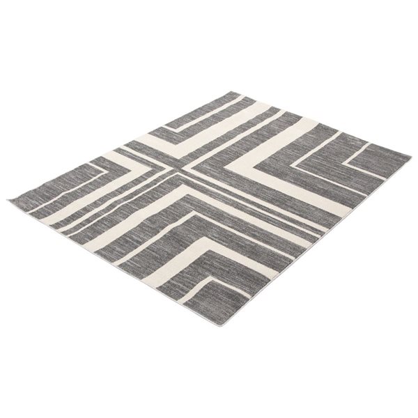 ECARPET Blair 5.25-ft x 7.25-ft Grey Rectangular Area rug