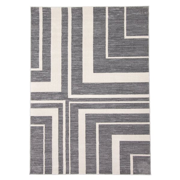 ECARPET Blair 5.25-ft x 7.25-ft Grey Rectangular Area rug