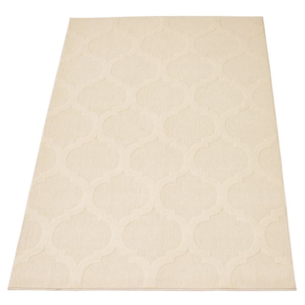 Tapis Cambridge par ECARPET rectangulaire ivoire de 4 pi x 5,5 pi