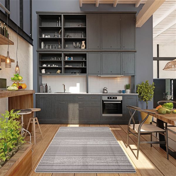 ECARPET Cabana 3.25-ft x 4.5-ft Grey Rectangular Area rug