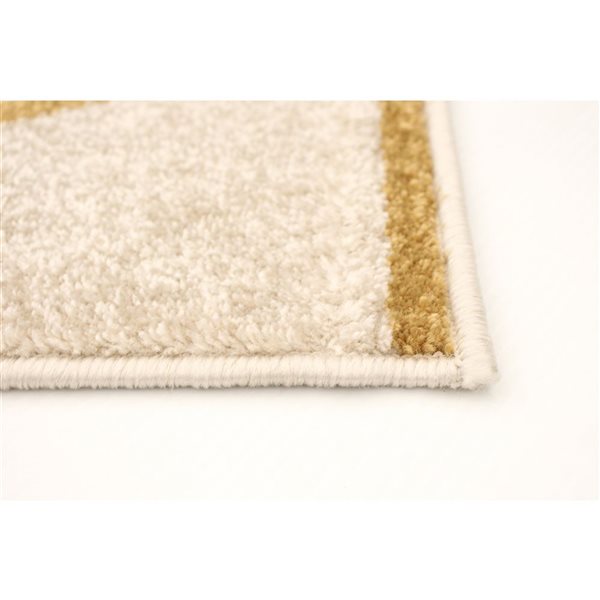 Tapis Ana par ECARPET rectangulaire ivoire et or de 4 pi x 5,5 pi