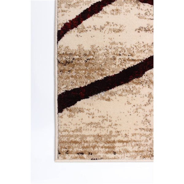 Tapis Ceyla par ECARPET rectangulaire or et rouge de 4 pi x 5,5 pi