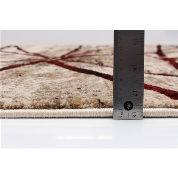 Tapis Ceyla par ECARPET rectangulaire or et rouge de 4 pi x 5,5 pi