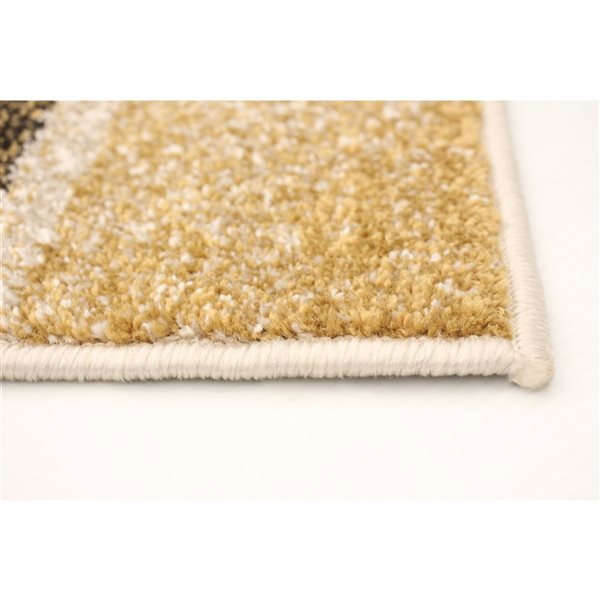 ECARPET Ayla 4-ft x 5.5-ft Ivory and Brown Rectangular Area rug