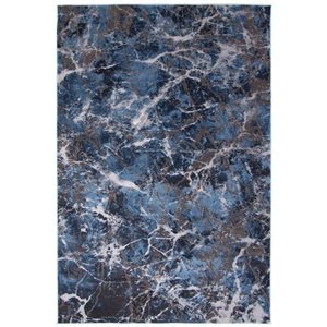 Tapis Blue Marble par ECARPET rectangulaire bleu de 8 pi x 10 pi